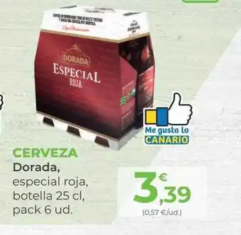 SPAR Gran Canaria Cerveza dorada especial roja botella pack 6 oferta