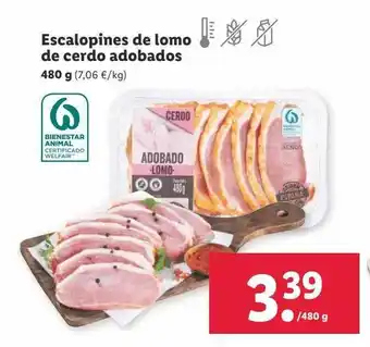Lidl Escalopines de lomo de cerdo adobados oferta