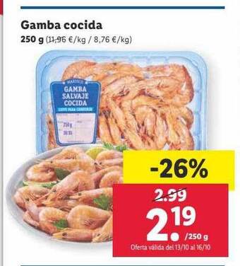 Lidl Gamba cocida oferta
