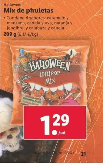Lidl Halloween mix de piruletas oferta