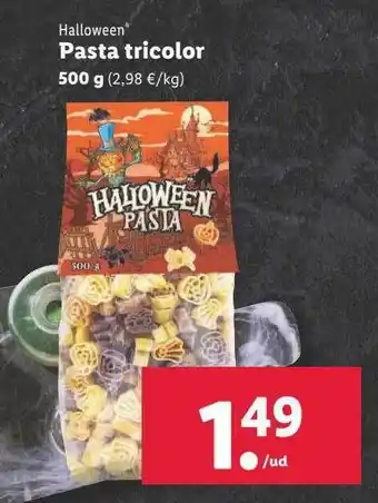 Lidl Halloween pasta tricolor oferta