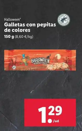 Lidl Halloween galletas con pepitas de colores oferta