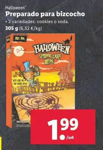 Lidl Halloween preparado para bizcocho oferta