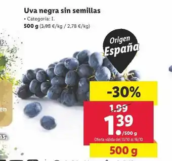 Lidl Uva negra sin semillas oferta