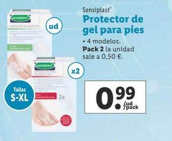 Lidl Sensiplast protector de gel para pies oferta