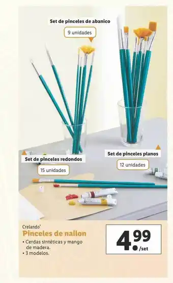 Lidl Crelando pinceles de nailon oferta