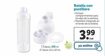 Lidl Botella con pastillero oferta