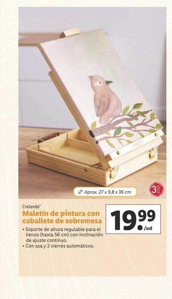 Lidl Crelando maletín de pintura con caballete de sobremesa oferta