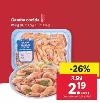 Lidl Gamba cocida oferta