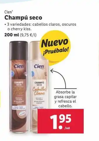 Lidl Cien champú seco oferta
