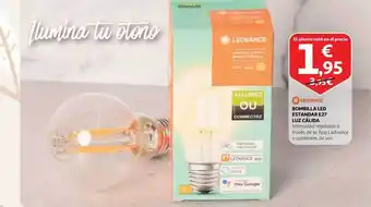 Alcampo Ledvance bombilla led estandar e27 luz cálida oferta