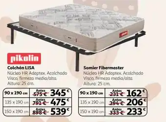 Alcampo Colchón lisa somier fibermaster pikolin oferta