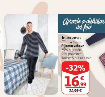 Alcampo Inextenso pijama velour oferta