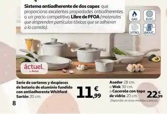 Alcampo Serie de sartenes y despieces de batería de aluminio fundido con antiadherente whitford sartén oferta