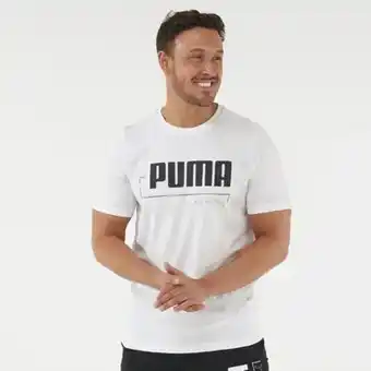 Decathlon Camiseta fitness manga corta algodón hombre puma blanco oferta