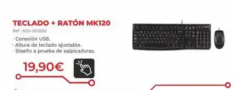 Computer Store Teclado + ratón mk120 ref.: 920-002550 .conexión usb. • altura de teclado ajustable. • diseño a prueba de salpicaduras. 19 oferta