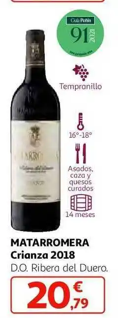 Alcampo Matarromera crianza 2018 d.o. ribera del duero oferta