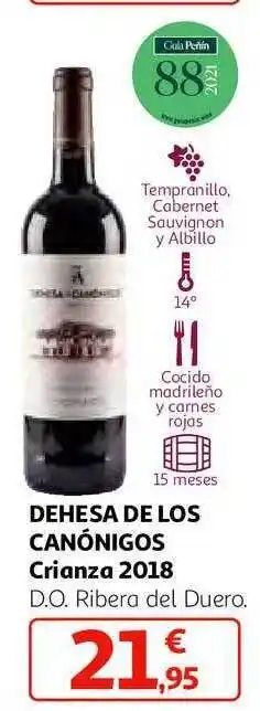 Alcampo Dehesa de los canónigos crianza 2018 d.o. ribera del duero oferta