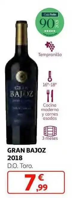 Alcampo Gran bajoz 2018 d.o. toro oferta