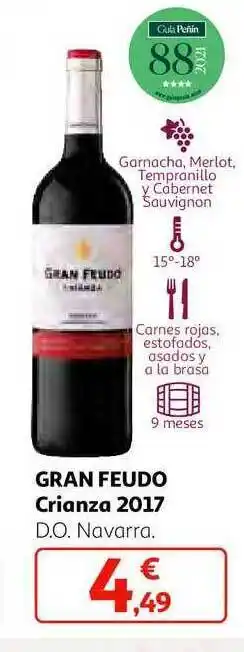 Alcampo Gran feudo crianza 2017 d.o. navarra oferta