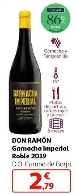 Alcampo Don ramón garnacha imperial roble 2019 d.o. campo de borja oferta