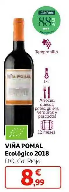 Alcampo Viña pomal ecológico 2018 d.o.ca rioja oferta