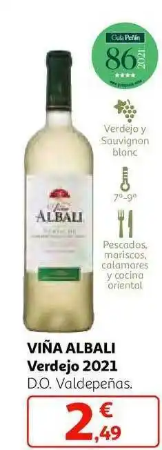 Alcampo Viña albali verdejo 2021 d.o. valdepeñas oferta