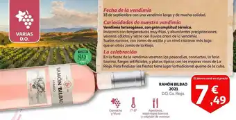 Alcampo Ramón bilbao 2021 d.o.ca rioja oferta