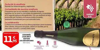 Alcampo Codorníu cava brut edition 150 aniversario d.o. cava oferta
