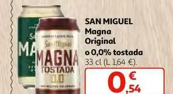 Alcampo San miguel magna original o 0.0% tostada oferta