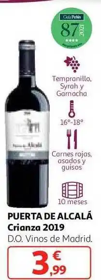 Alcampo Puerta de alcalá crianza 2019 d.o. vinos de madrid oferta