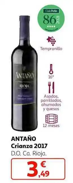 Alcampo Antaño crianza 2017 d.o.ca. rioja oferta