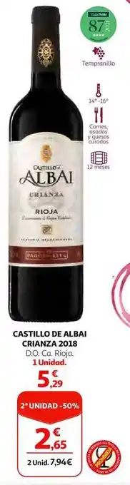 Alcampo 2a unidad -50% castillo de albai crianza 2018 d.o.ca. rioja oferta
