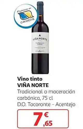 Alcampo Vino tinto viña norte tradicional o maceración carbónica d.o. tacoronte - acentejo oferta