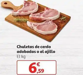 Alcampo Chuletas de cerdo adobadas o al ajillo oferta
