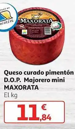 Alcampo Queso curado pimentón d.o.p. majorero mini maxorata oferta