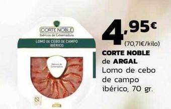 Supermercados Lupa Corte noble de argal lomo de cebo de campo ibérico oferta