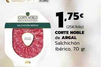 Supermercados Lupa Corte noble de argal salchichón ibérico oferta
