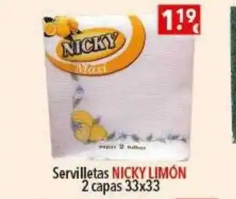 Servilletas nicky limón 2 capas