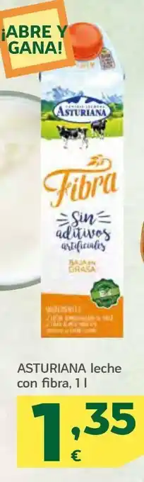 HiperDino Leche con fibra asturiana oferta