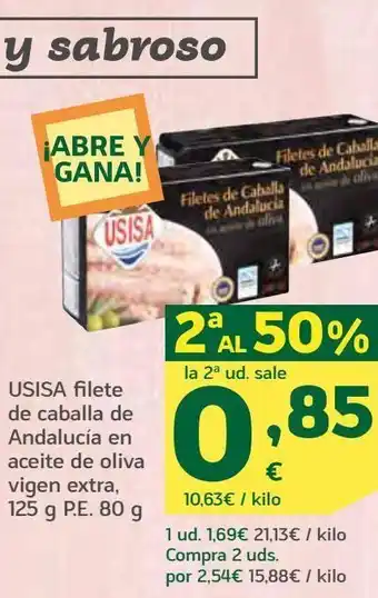 HiperDino Filetes de caballa usisa oferta