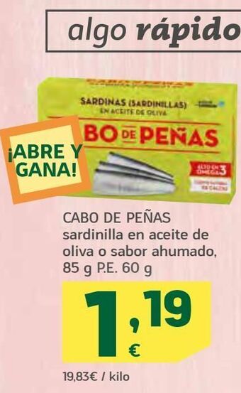 HiperDino Sardinillas en aceite cabo de peñas oferta