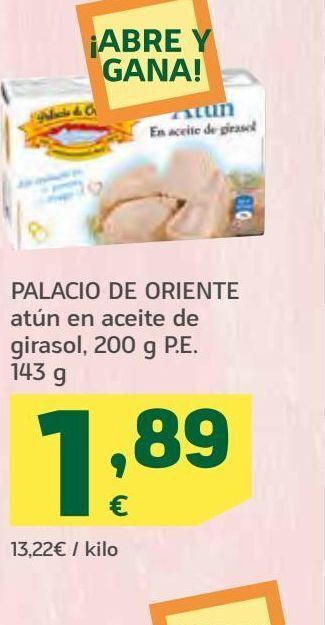 HiperDino Atún en aceite de girasol palacio de oriente oferta