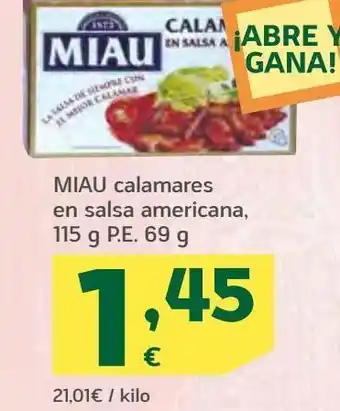 HiperDino Calamares en salsa miau oferta