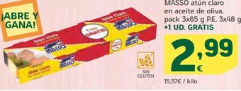 HiperDino Atún en aceite de oliva massó oferta