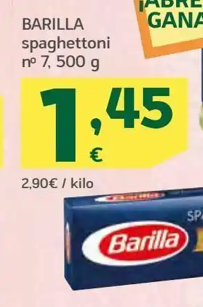 HiperDino Espaguetis barilla oferta