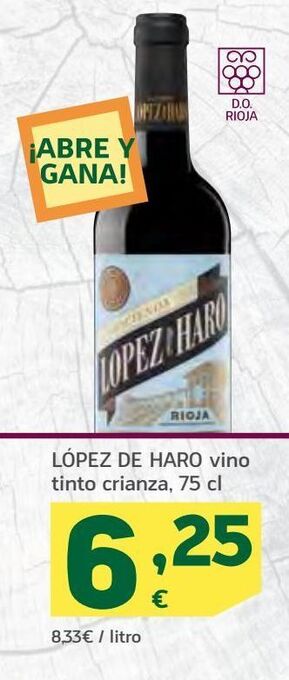 HiperDino Vino tinto lopez de haro oferta