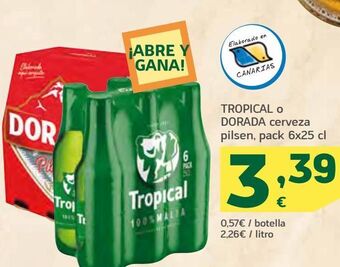 HiperDino Cerveza tropical oferta