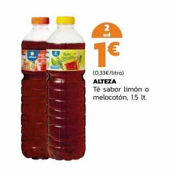 Supermercados Lupa Alteza té sabor limón o melocotón oferta