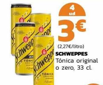 Supermercados Lupa Schweppes tónica original o zero oferta
